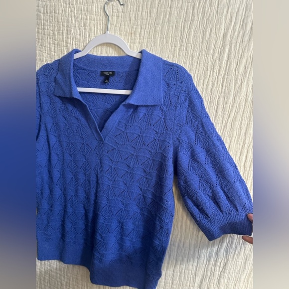 Talbots NWT Johnny Collar Pullover shirt-sleeve sweater 2023 style MP - Picture 5 of 5